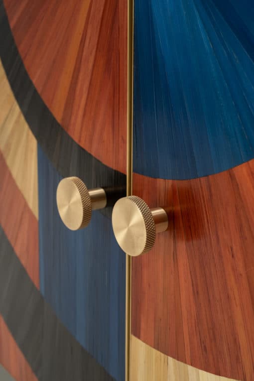 Solomia straw marquetry cabinet- knob detail- Styylish