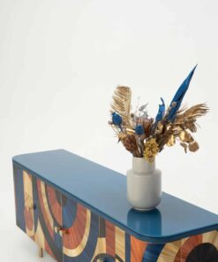 Solomia straw marquetry cabinet- top with flowers- Styylish