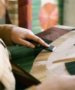 Solomia Straw Marquetry Credenza- work in progress- Styylish