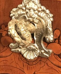 Small Louis XVI Style Dresser- view of the brass escutcheon with key- Styylish