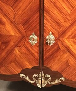 French Louis XV Secretary Desk- detail of the veneer and bronzes on the doors- Styylish