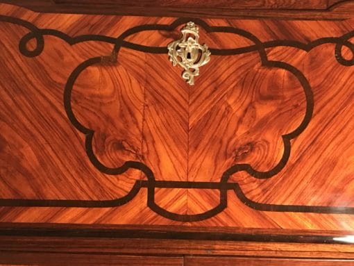 French Louis XV Secretary Desk- detail of the veneer on the writing flap- Styylish