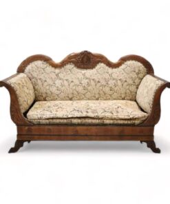 Carved Walnut Antique Settee - Styylish