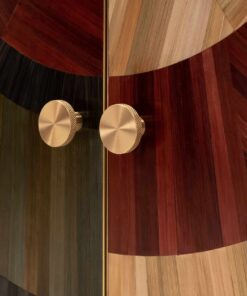 Modern Credenza with Straw marquetry- handles detail- Styylish