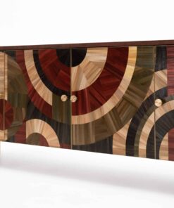 Modern Credenza with Straw marquetry- lateral view- Styylish