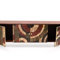 Modern Credenza with Straw marquetry- side doors open- Styylish