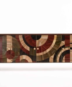 Modern Credenza with Straw marquetry- face view- Styylish