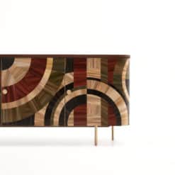 Modern Credenza with Straw marquetry right side view- Styylish