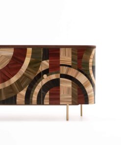 Modern Credenza with Straw marquetry right side view- Styylish