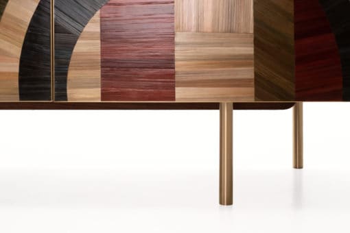 Solomia Straw Marquetry Credenza- leg detail- Styylish