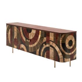 Modern Credenza with Straw Marquetry, Solomia Series, Color Scheme 1, Handmade