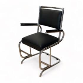 Bauhaus Cantilever Armchair, Chromed Tubular Steel, Leather, Germany circa 1935