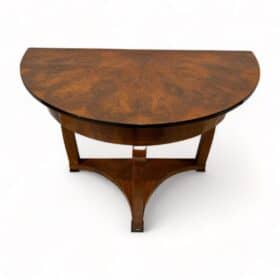 Biedermeier Demi-Lune Console Table, Walnut Veneer, Maple, Austria circa 1830