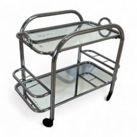 Art Deco Bar Cart, by Robert Mallet-Stevens, Chromed Steel, France circa 1925