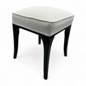 Art Deco Style Stool, Black Lacquered Oak, France circa 1940