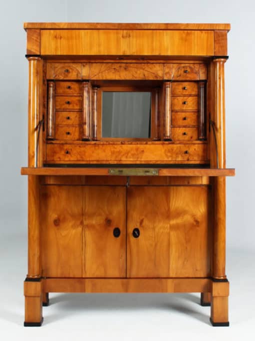 Biedermeier Cherry Wood Secretary Desk- face view door open- Styylish