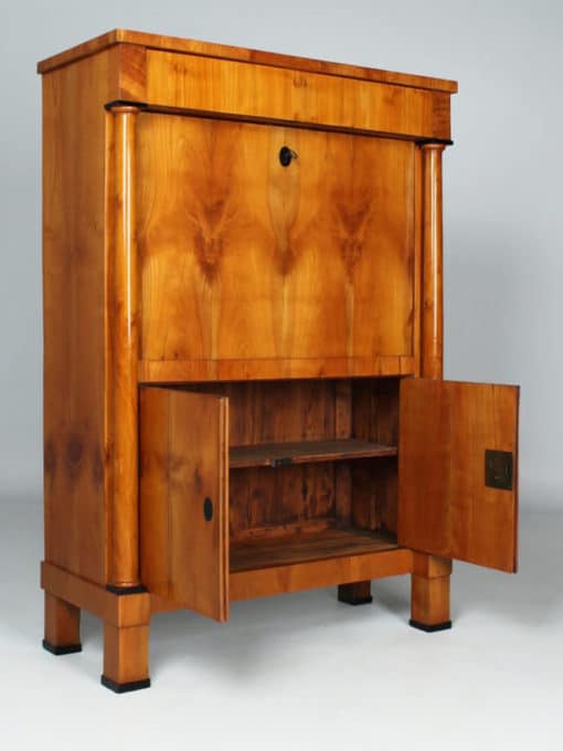 Biedermeier Cherry Wood Secretary Desk- lower doors open- Styylish