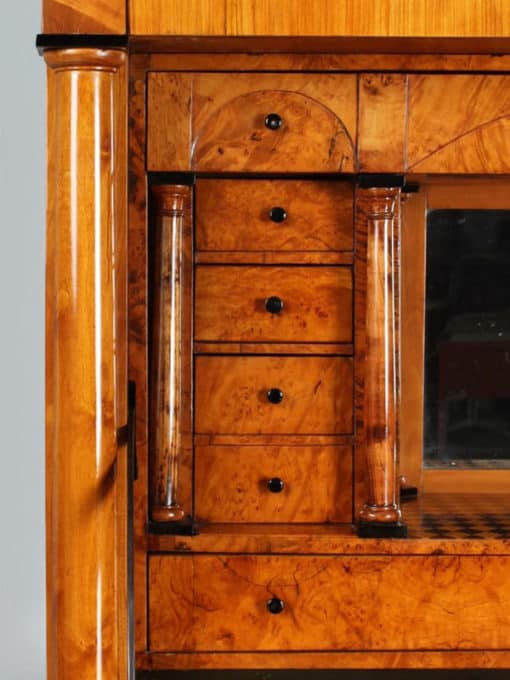 Biedermeier Cherry Wood Secretary Desk- column detail- Styylish