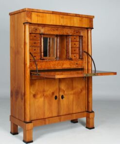 Biedermeier Cherry Wood Secretary Desk- lateral view door open- Styylish