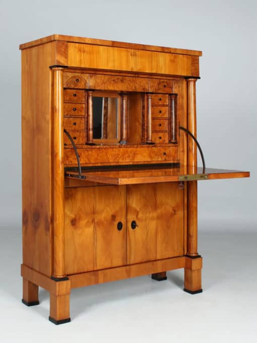 Biedermeier Cherry Wood Secretary Desk- lateral view door open- Styylish