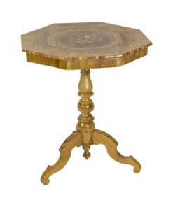 Marquetry Side Table- view of central leg- Styylish