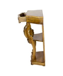 19th Century Walnut Console - Side Profile with Drawer Open - Styylish