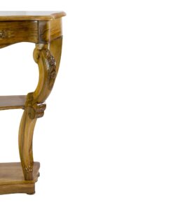 19th Century Walnut Console - Wooden Carvings on Right Side - Styylish