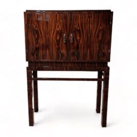 Art Deco Cabinet, Macassar Veneer, Mahogany, France circa 1930