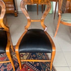 Set of Four Walnut Biedermeier Chairs, 1830