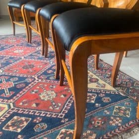 Set of Four Walnut Biedermeier Chairs, 1830