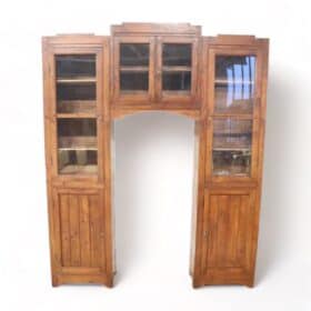 Early 20th Century Italian Solid Fir Wood Arched Bookcase