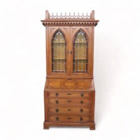 Early 20th Century Italian Gothic Style Solid Oak Cabinet