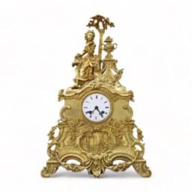 19th Century Ormolu Gilt Bronze Antique Table Clock