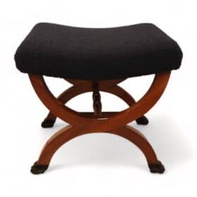 Large antique Stool, Mahogany, Paw Feet, France circa 1860