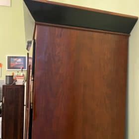 Large Biedermeier Wardrobe, Cherry, Walnut, Ebony, Brass, Southern Germany circa 1820