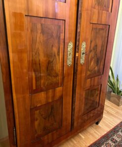 Large Biedermeier Wardrobe - Wood Grain Detail - Styylish