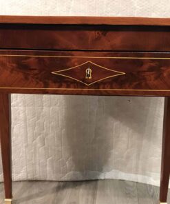 Small Neoclassical Desk- detail view of the drawer front- Styylish