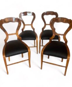 Set of Four Walnut Biedermeier Chairs- Styylish