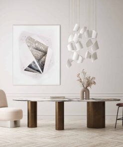 Modern Artwork by Alicja Wasilka - with a chandelier in the living room- Styylish