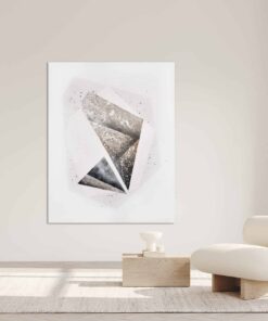 Modern Artwork by Alicja Wasilka- in a white room with a coffee table- Styylish