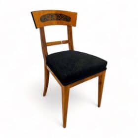 Antique Biedermeier Chair, Cherry Wood and Ink, South Germany circa 1820