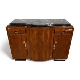 Walnut Art Deco Sideboard, Nickel Fittings, France, circa 1930