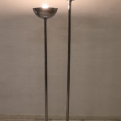 Chrome and Marble Floor Lamp - with Lights on - Styylish