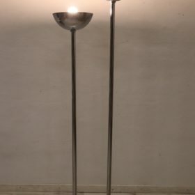 Chrome and Marble Floor Lamp, Italy, 1980s