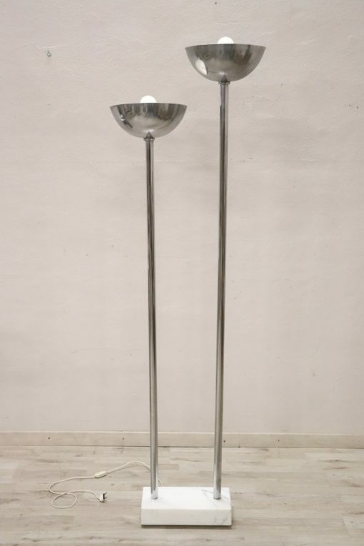 Chrome and Marble Floor Lamp - Full Perspective - Styylish