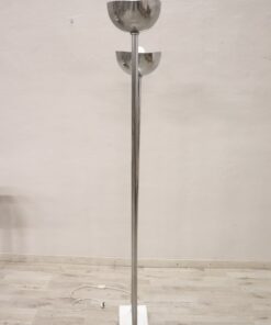 Chrome and Marble Floor Lamp - Side View - Styylish
