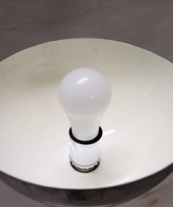Chrome and Marble Floor Lamp - Lightbulb Detail - Styylish