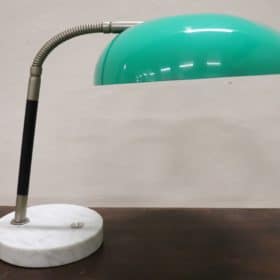 Italian Design Green Perspex, Brass and Marble Table Lamp by Stilux, 1960s