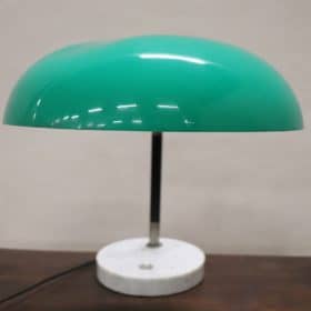 Italian Design Green Perspex, Brass and Marble Table Lamp by Stilux, 1960s