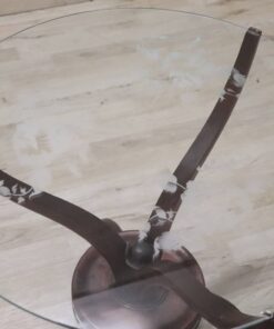 Round Italian Side Table - Glass Top - Styylish